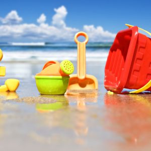 School holidays on the beach.